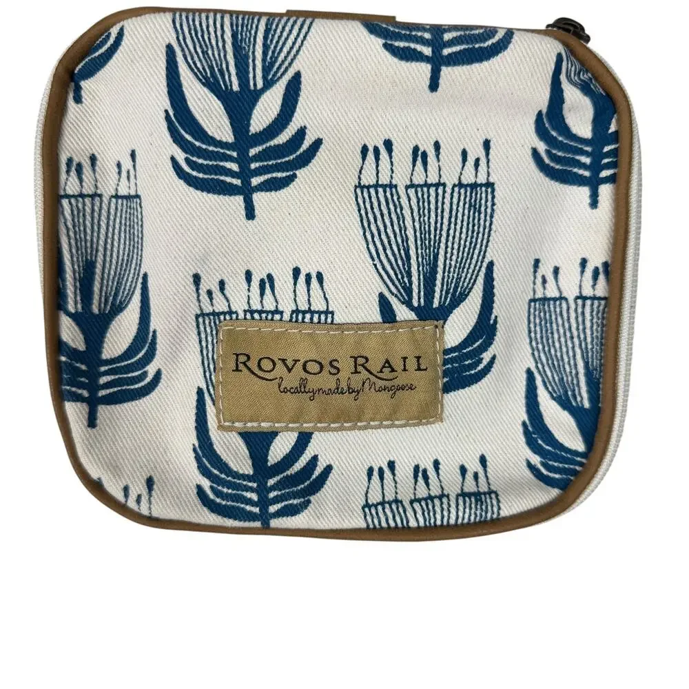 ROVOS RAIL South Africa Train Guest Amenity Bag (Empty) Cream Blue Botanical